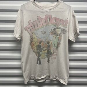 Pink Floyd Mens T-Shirt Large Cotton White Wish You Were Here Graphic Distressed
